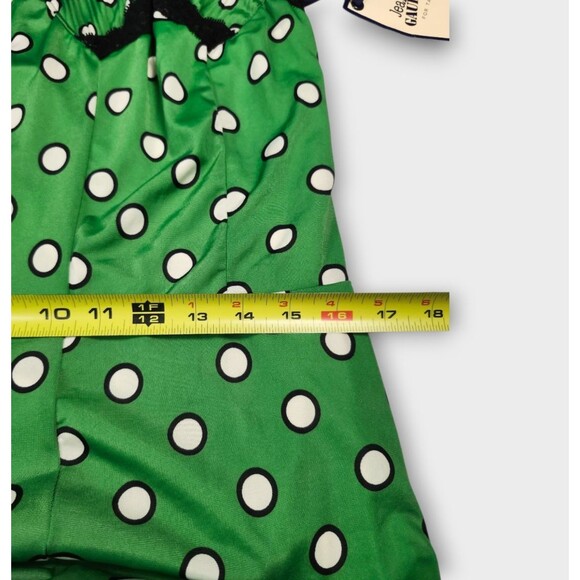 Jean Paul Gaultier Target Slip Dress In Green Polka Dot Black Lace - XL - Picture 9 of 15